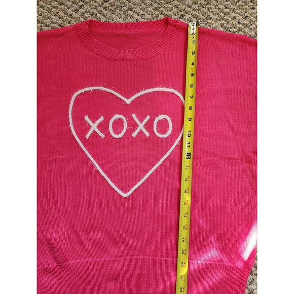 Heart XOXO Women's Sweater Pink XL - Picture 3 of 4
